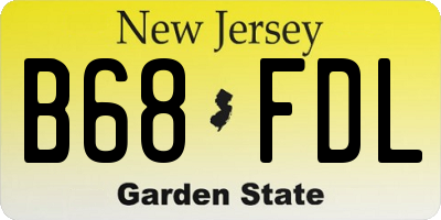 NJ license plate B68FDL