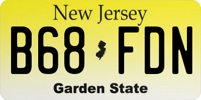 NJ license plate B68FDN