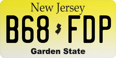 NJ license plate B68FDP