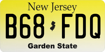 NJ license plate B68FDQ