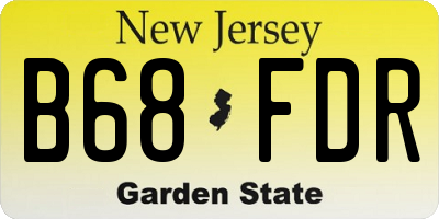 NJ license plate B68FDR