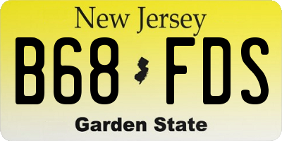 NJ license plate B68FDS