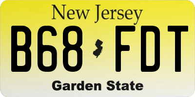 NJ license plate B68FDT