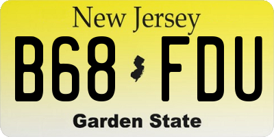 NJ license plate B68FDU