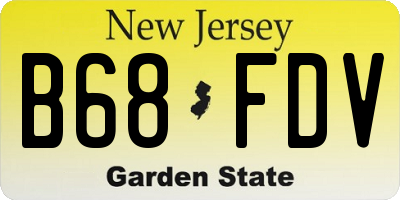 NJ license plate B68FDV