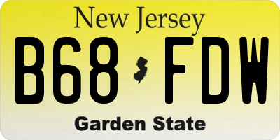 NJ license plate B68FDW
