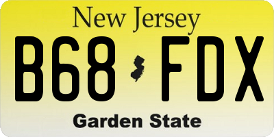 NJ license plate B68FDX