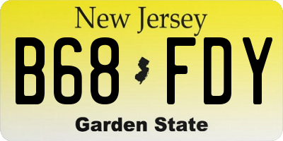 NJ license plate B68FDY