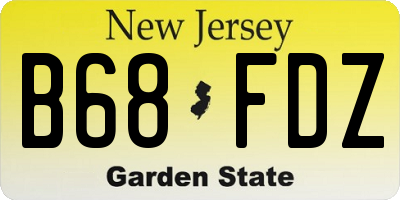 NJ license plate B68FDZ