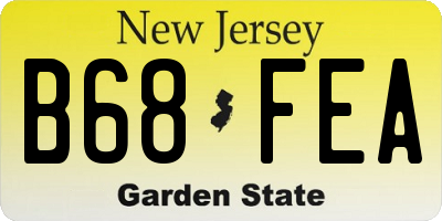 NJ license plate B68FEA