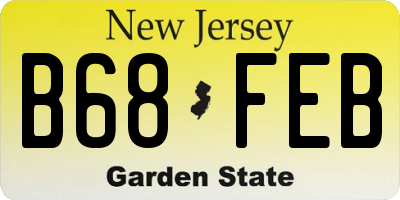 NJ license plate B68FEB