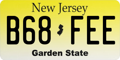 NJ license plate B68FEE