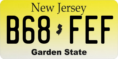 NJ license plate B68FEF
