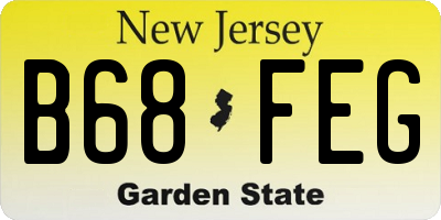 NJ license plate B68FEG