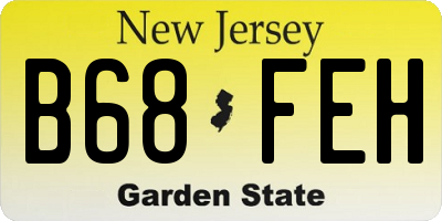 NJ license plate B68FEH