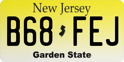 NJ license plate B68FEJ