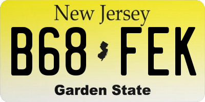 NJ license plate B68FEK