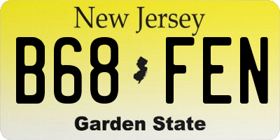 NJ license plate B68FEN