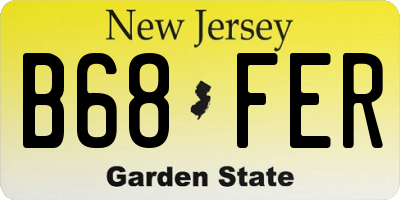 NJ license plate B68FER