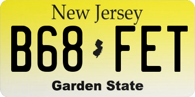 NJ license plate B68FET
