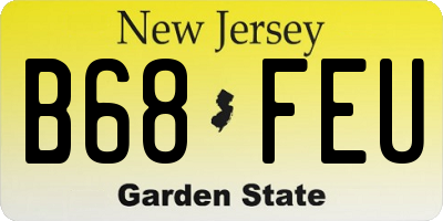 NJ license plate B68FEU