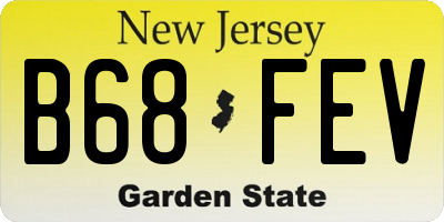 NJ license plate B68FEV