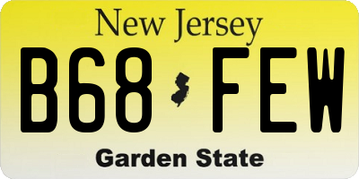 NJ license plate B68FEW