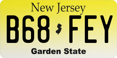 NJ license plate B68FEY