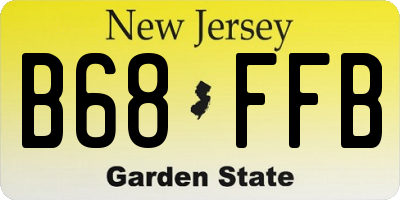 NJ license plate B68FFB