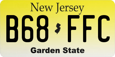 NJ license plate B68FFC