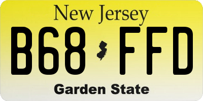 NJ license plate B68FFD