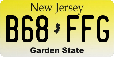 NJ license plate B68FFG