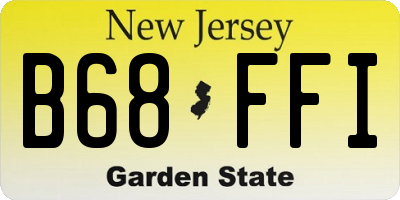 NJ license plate B68FFI
