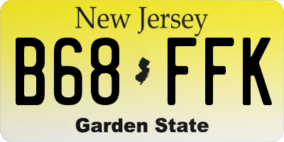 NJ license plate B68FFK