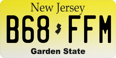 NJ license plate B68FFM