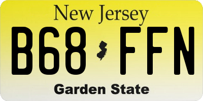 NJ license plate B68FFN