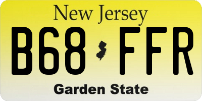 NJ license plate B68FFR