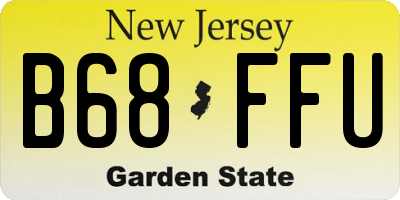 NJ license plate B68FFU