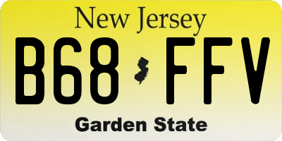NJ license plate B68FFV