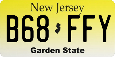 NJ license plate B68FFY