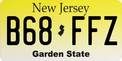 NJ license plate B68FFZ