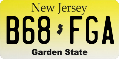 NJ license plate B68FGA