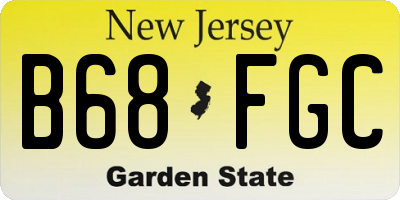 NJ license plate B68FGC