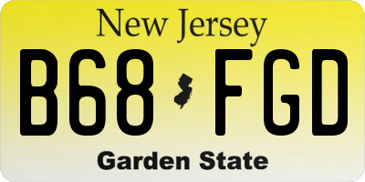 NJ license plate B68FGD