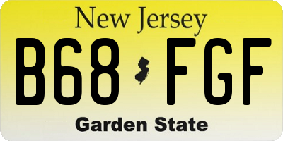 NJ license plate B68FGF