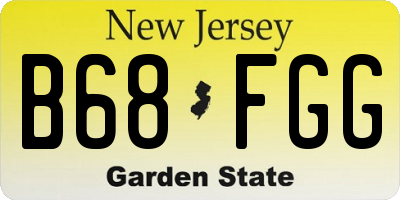 NJ license plate B68FGG