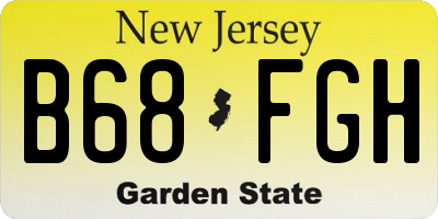 NJ license plate B68FGH