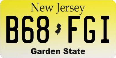 NJ license plate B68FGI