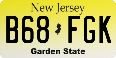 NJ license plate B68FGK