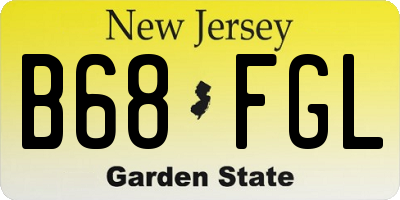 NJ license plate B68FGL